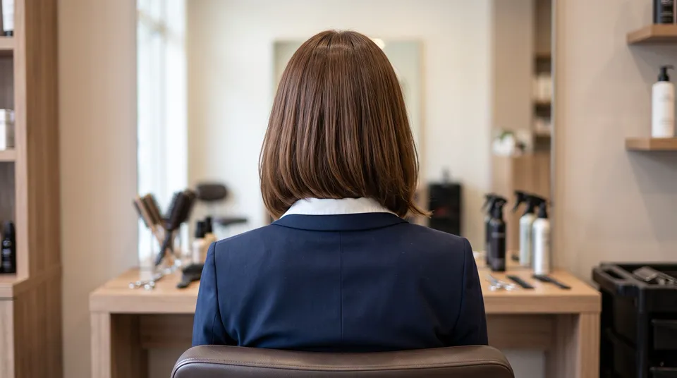 Corte lob prolijo combinado con ropa básica