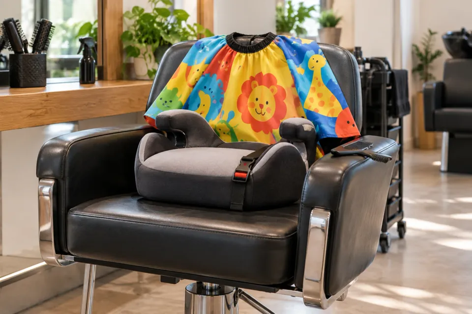 Sillón de peluquería con asiento infantil